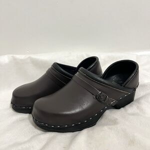 C & C Sweden Clogs Size 40 / US 8.5 - 9 Brown Leather Workwear Slip Resistant